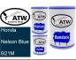 Preview: Honda, Nelson Blue, B21M: 500ml Lackdose + 500ml Klarlack + 250ml Härter - Set, von ATW Autoteile West.